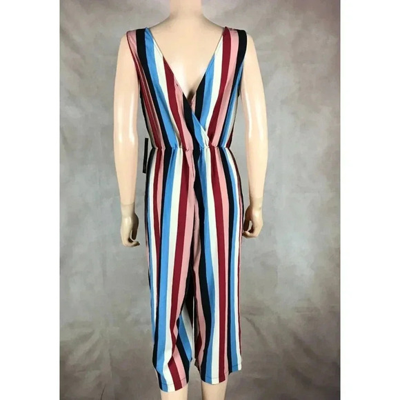 AS YOU WISH Pastel Striped Crop Length Jumpsuit NWT MEDIUM - Picture 6 of 7